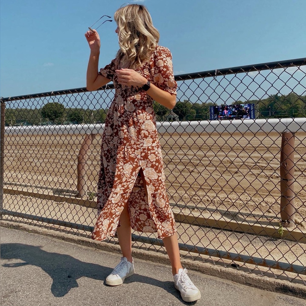 Floral Smocked Midi Dress